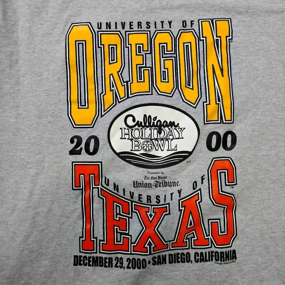 Vintage Holiday Bowl 2000 Oregon Ducks Texas Longhorns T-Shirt